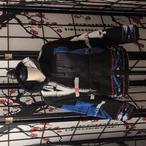 Polo Ralph Lauren Women's Sherpa Jacket Black blue Aztec Southwestern Medium